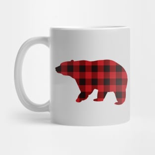 1980s Funny Matching Family Christmas lumberjack Buffalo Plaid Bear Mug